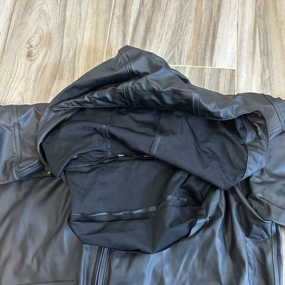 Helly Hansen Black Windbreaker Jacket Small Removable Hood Outdoors Packable - Picture 12 of 15